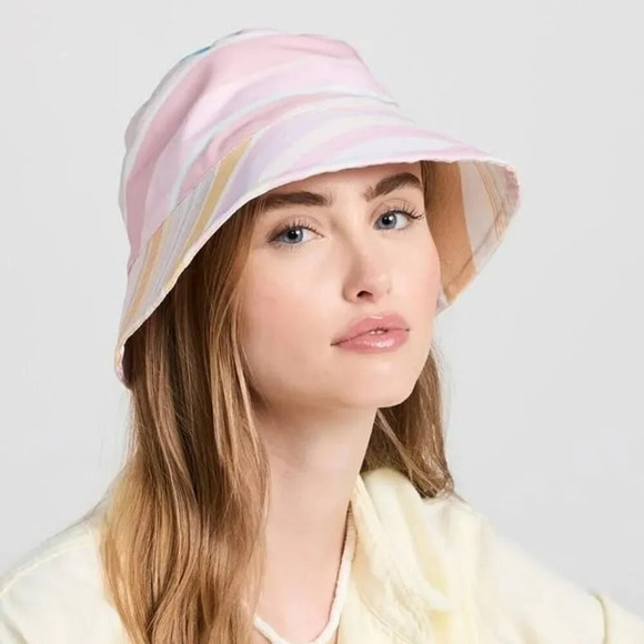 Kerri Rosenthal Women\'s Mirage Bucket Hat Cotton Pink Multi O/S (MSRP $128) main image 3